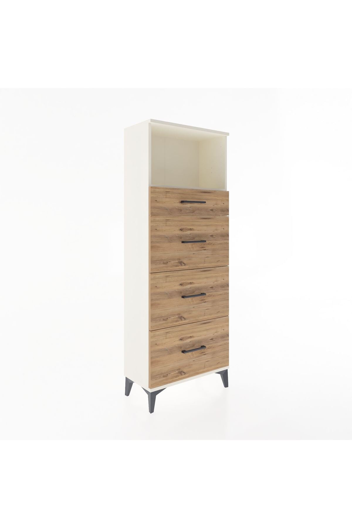 Arges Dolap Tek Raflı 4 Çekmeceli 60x30x163 - S20M081V3A