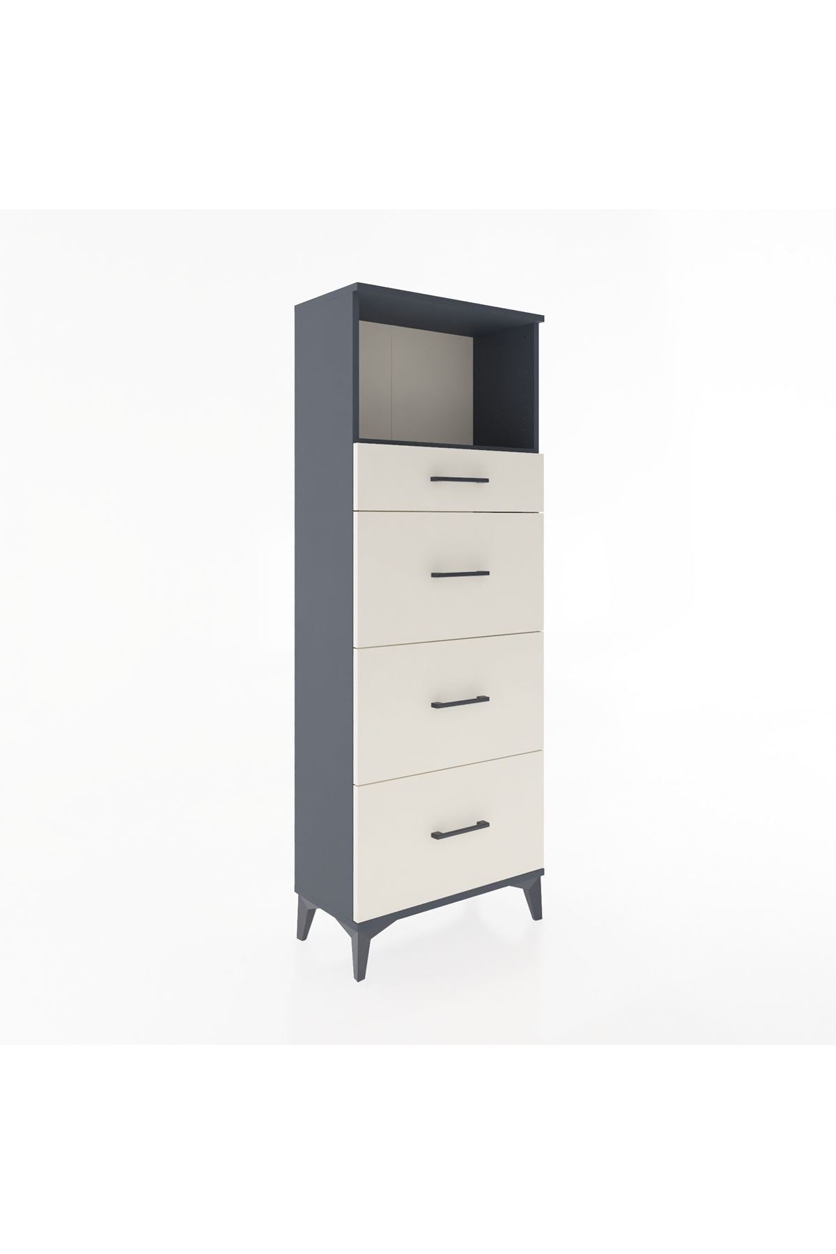 Arges Dolap Tek Raflı 4 Çekmeceli 60x30x163 - S20M081V4A