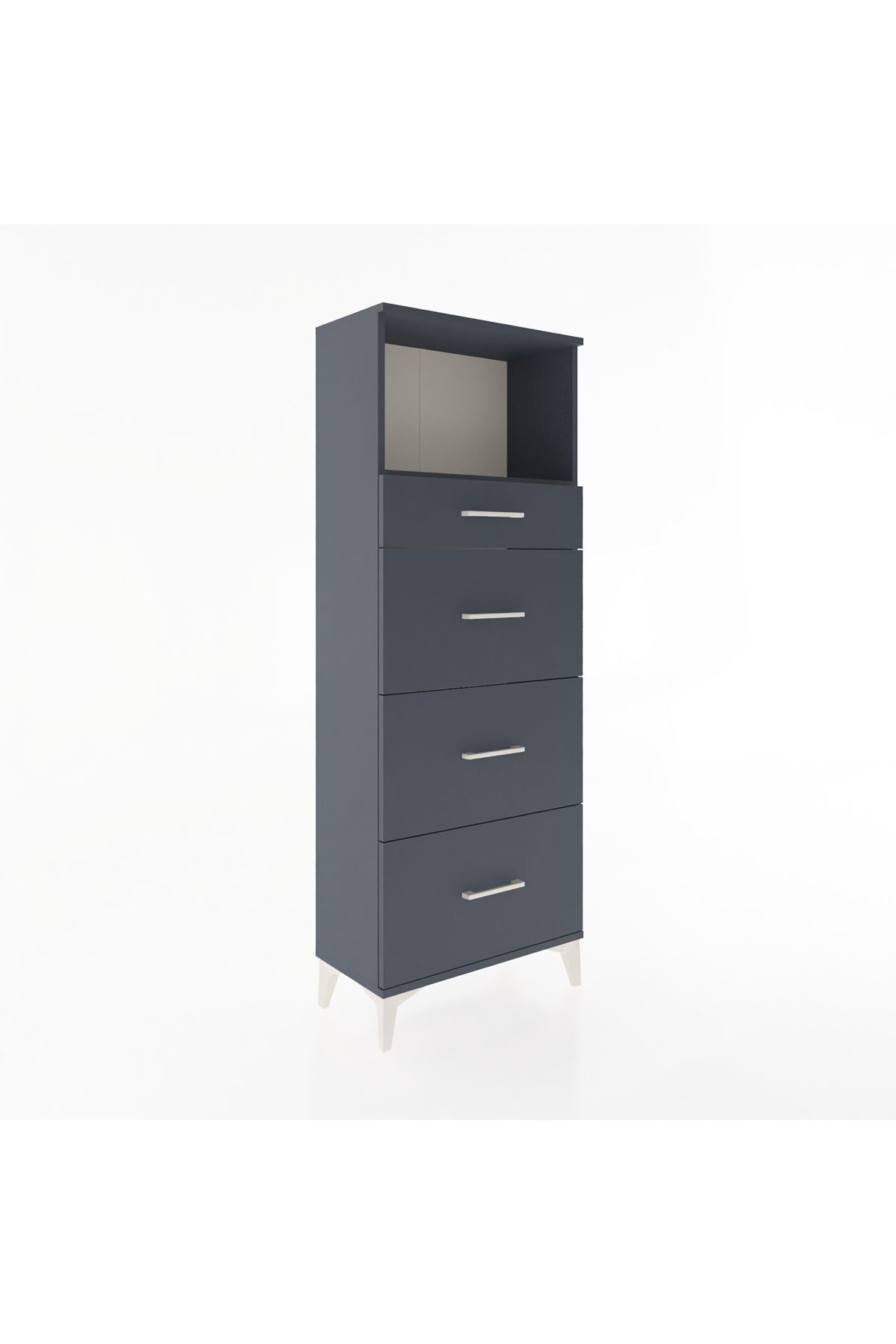 Arges Dolap Tek Raflı 4 Çekmeceli 60x30x163 - S20M081V5A