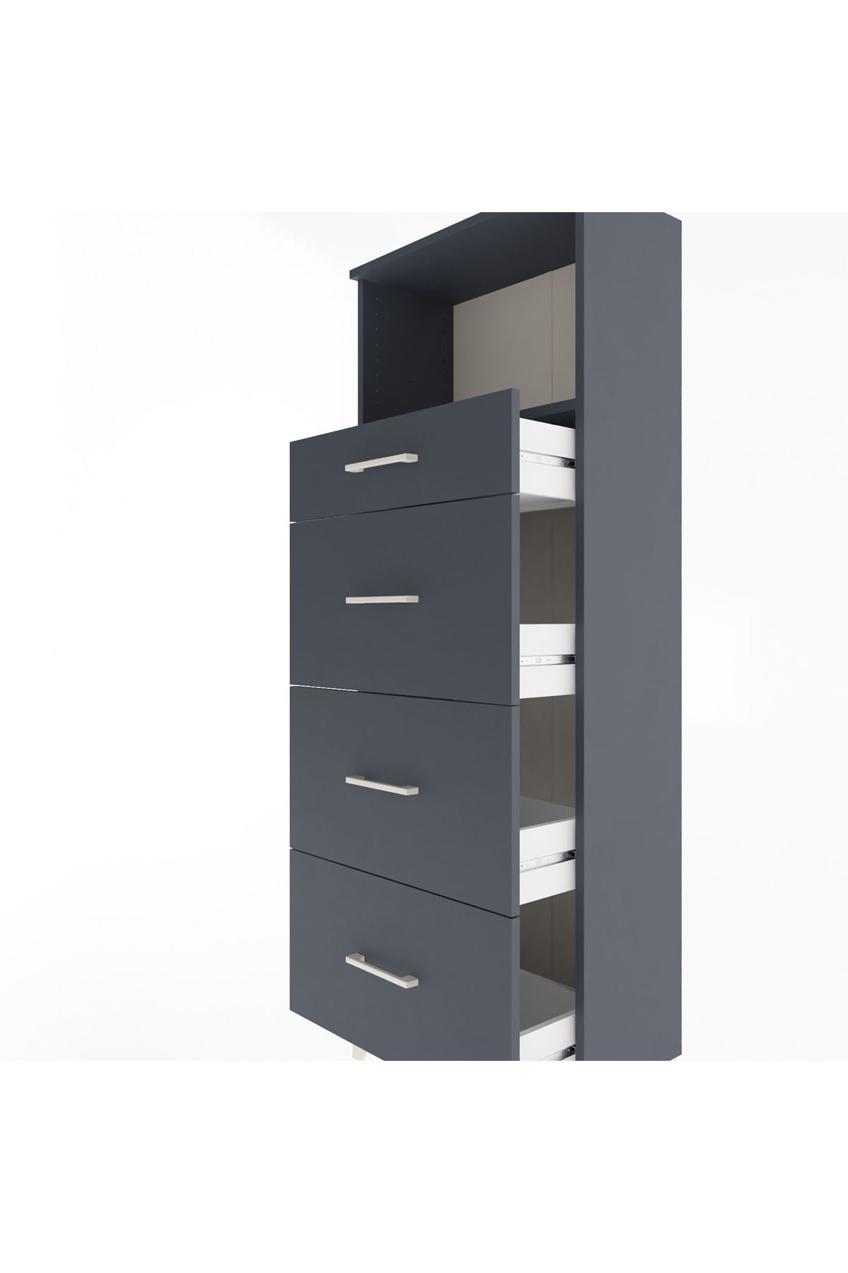 Arges Dolap Tek Raflı 4 Çekmeceli 60x30x163 - S20M081V5A