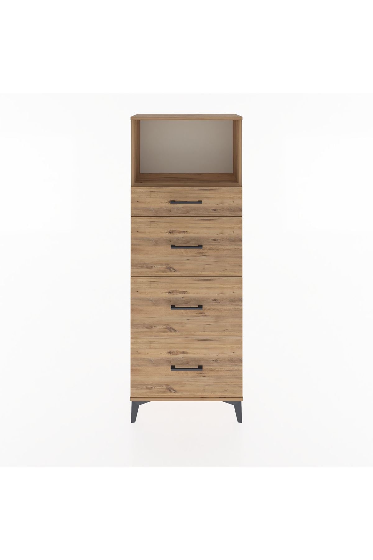 Arges Dolap Tek Raflı 4 Çekmeceli 60x30x163 - S20M081V9A