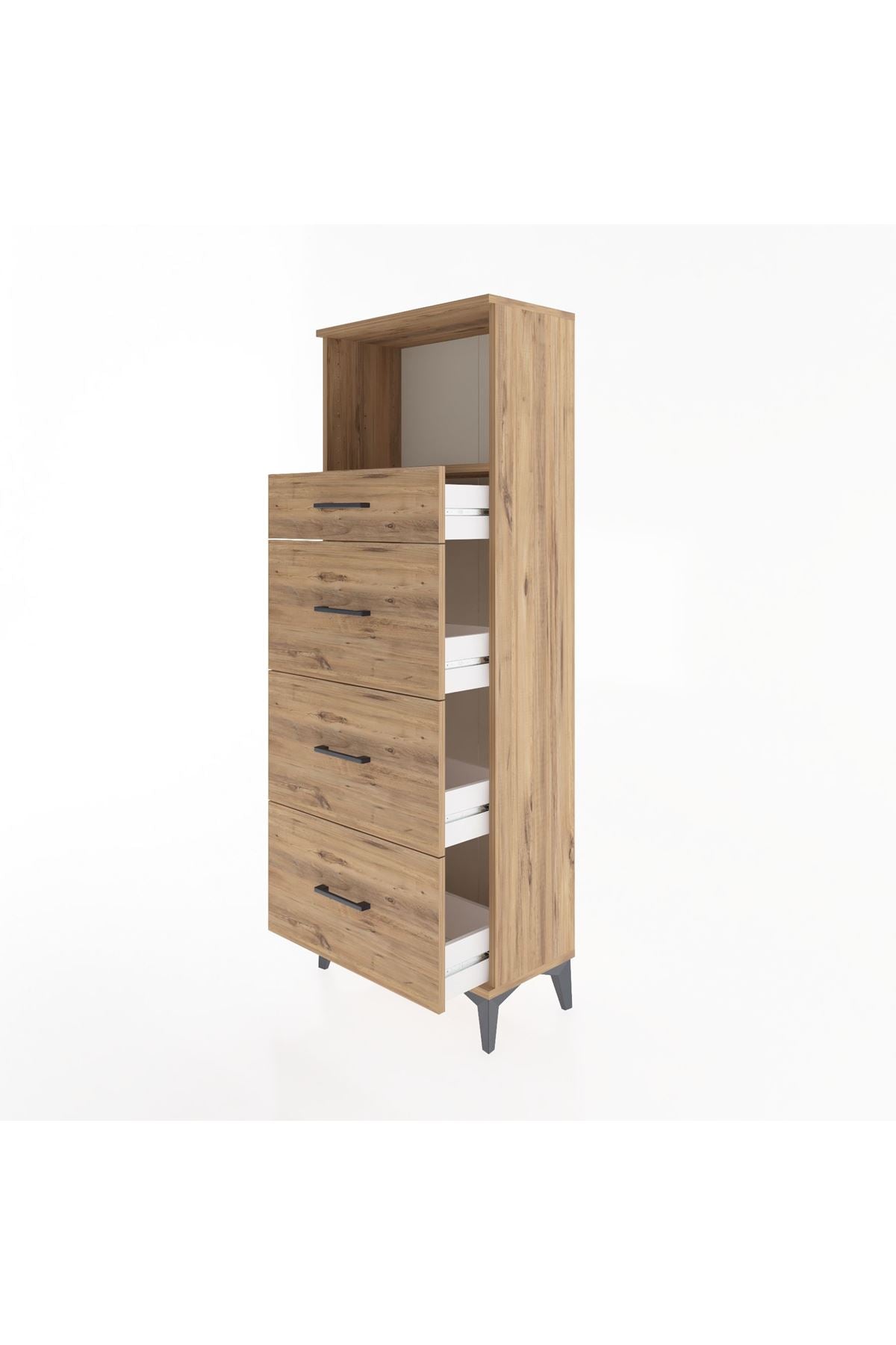 Arges Dolap Tek Raflı 4 Çekmeceli 60x30x163 - S20M081V9A