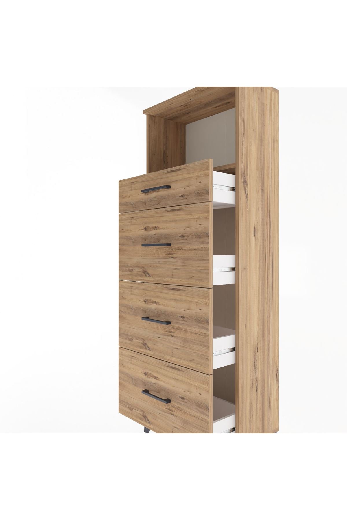 Arges Dolap Tek Raflı 4 Çekmeceli 60x30x163 - S20M081V9A