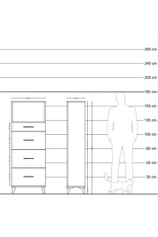 Arges Dolap Tek Raflı 4 Çekmeceli 60x30x163 - S20M081V9A