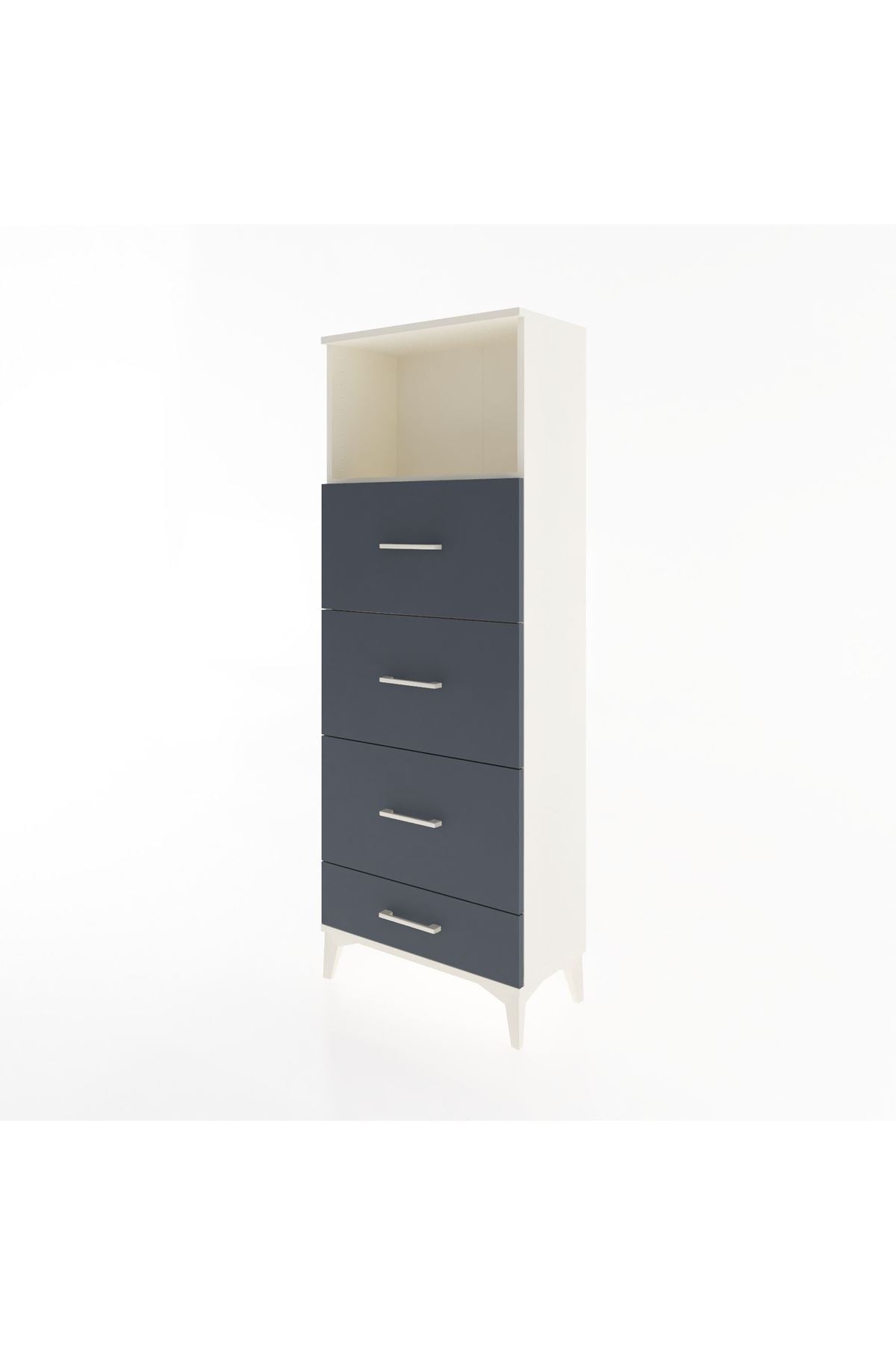 Arges Dolap Tek Raflı 4 Çekmeceli 60x30x163 - S20M082V2A