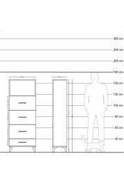 Arges Dolap Tek Raflı 4 Çekmeceli 60x30x163 - S20M082V2A