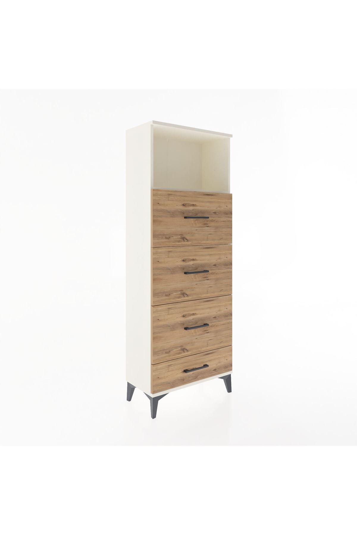 Arges Dolap Tek Raflı 4 Çekmeceli 60x30x163 - S20M082V3A