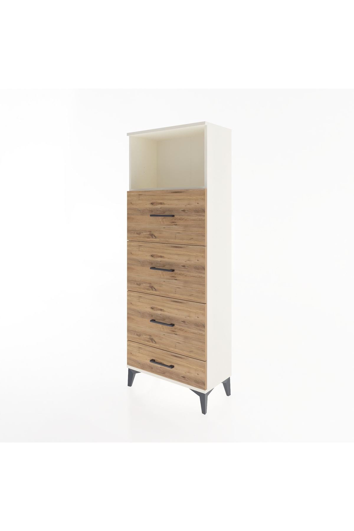 Arges Dolap Tek Raflı 4 Çekmeceli 60x30x163 - S20M082V3A
