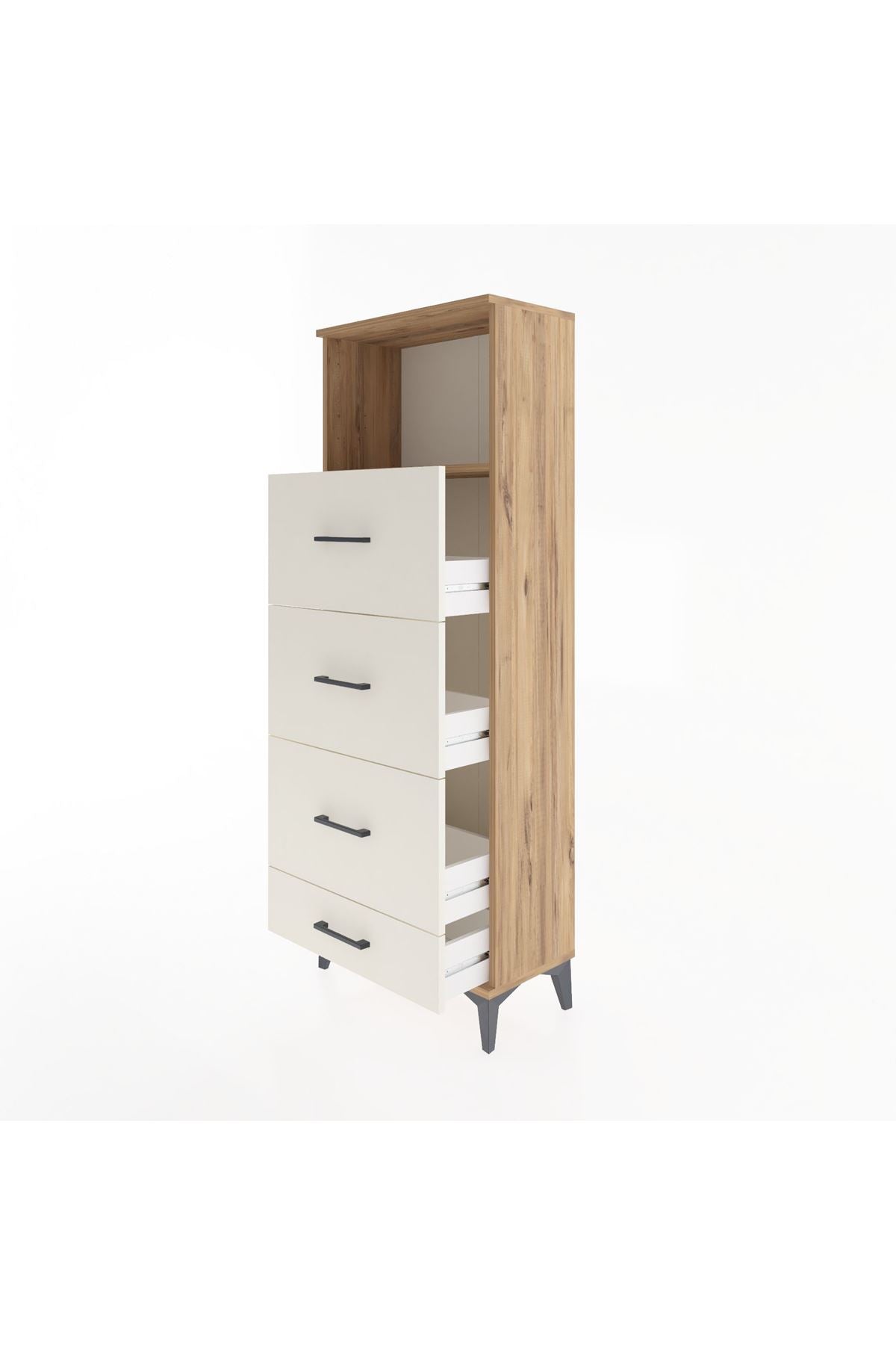Arges Dolap Tek Raflı 4 Çekmeceli 60x30x163 - S20M082V7A