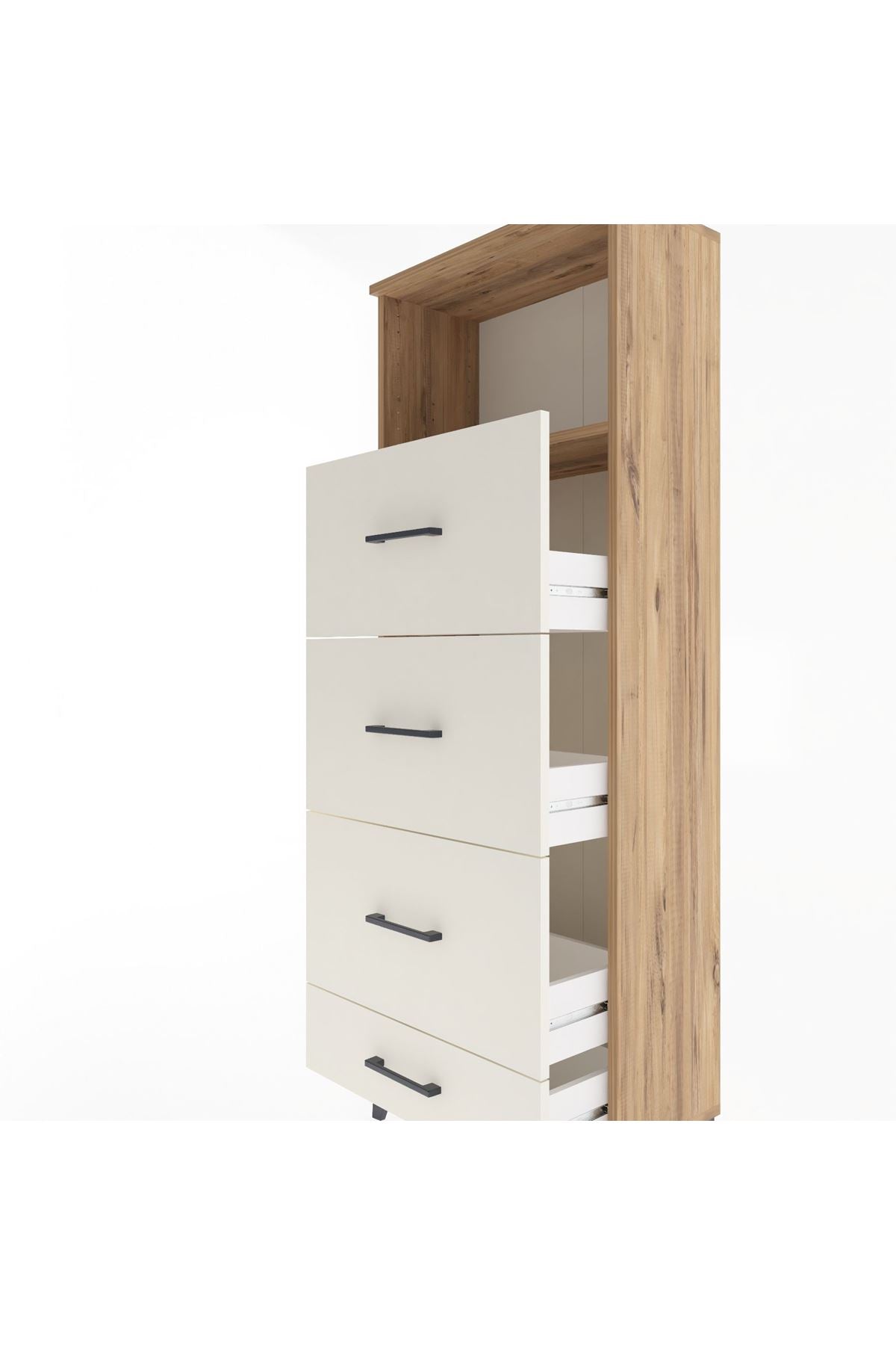 Arges Dolap Tek Raflı 4 Çekmeceli 60x30x163 - S20M082V7A