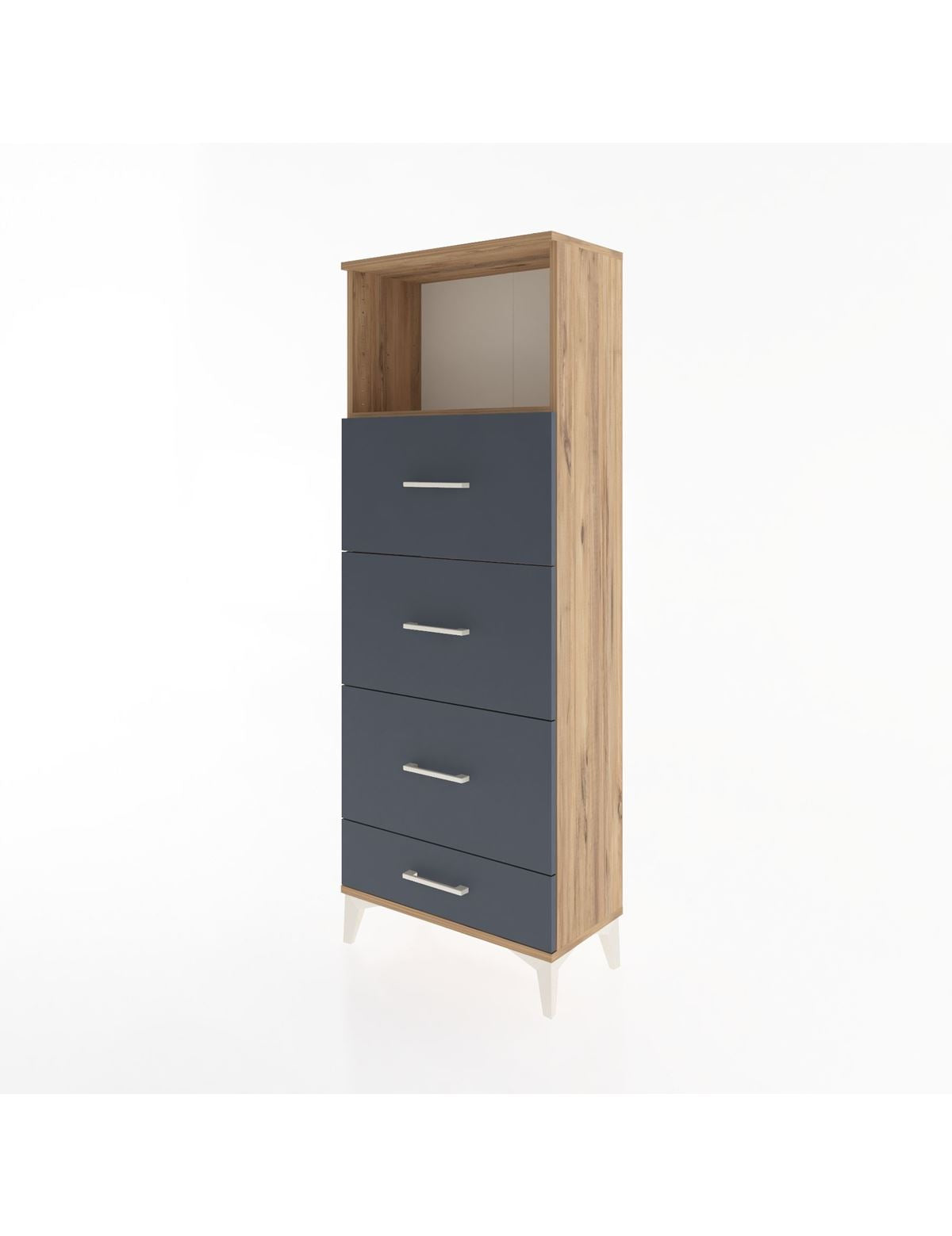 Arges Dolap Tek Raflı 4 Çekmeceli 60x30x163 - S20M082V8A