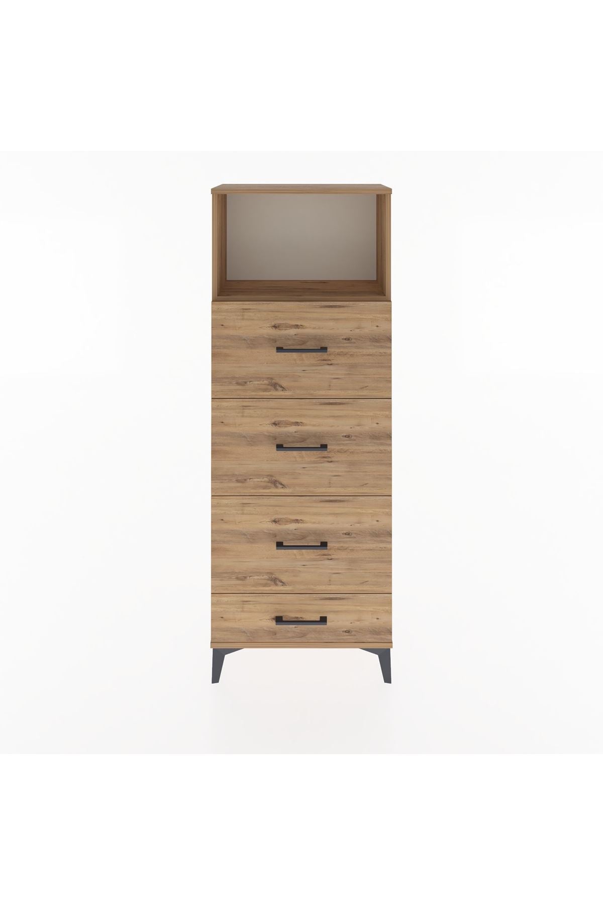 Arges Dolap Tek Raflı 4 Çekmeceli 60x30x163 - S20M082V9A