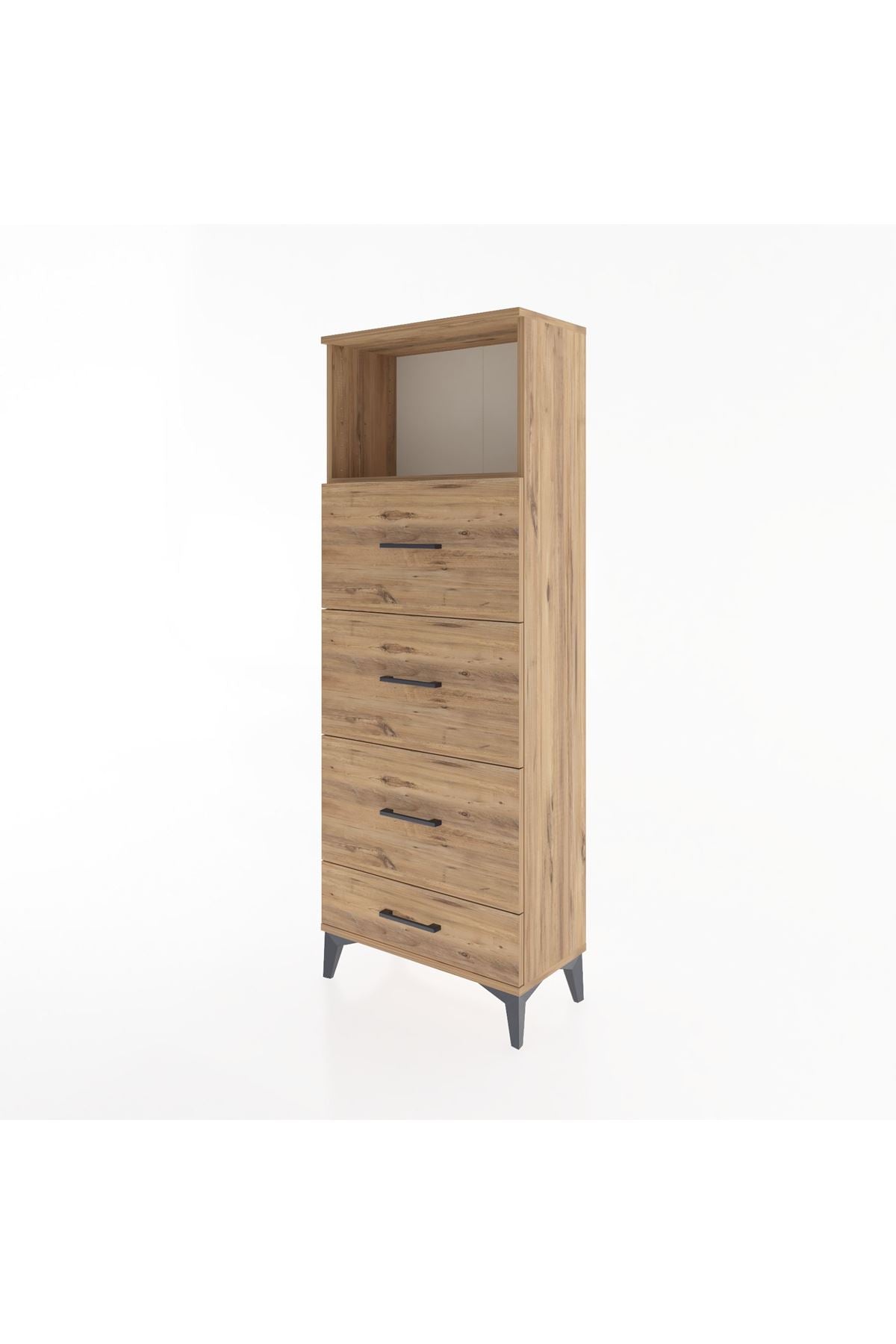 Arges Dolap Tek Raflı 4 Çekmeceli 60x30x163 - S20M082V9A