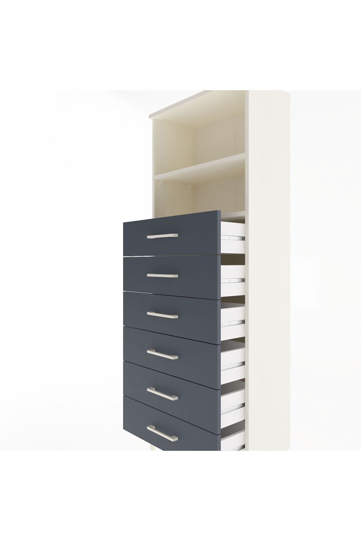 Arges Dolap 2 Raflı 6 Çekmeceli 60x30x163 - S20M084V2A