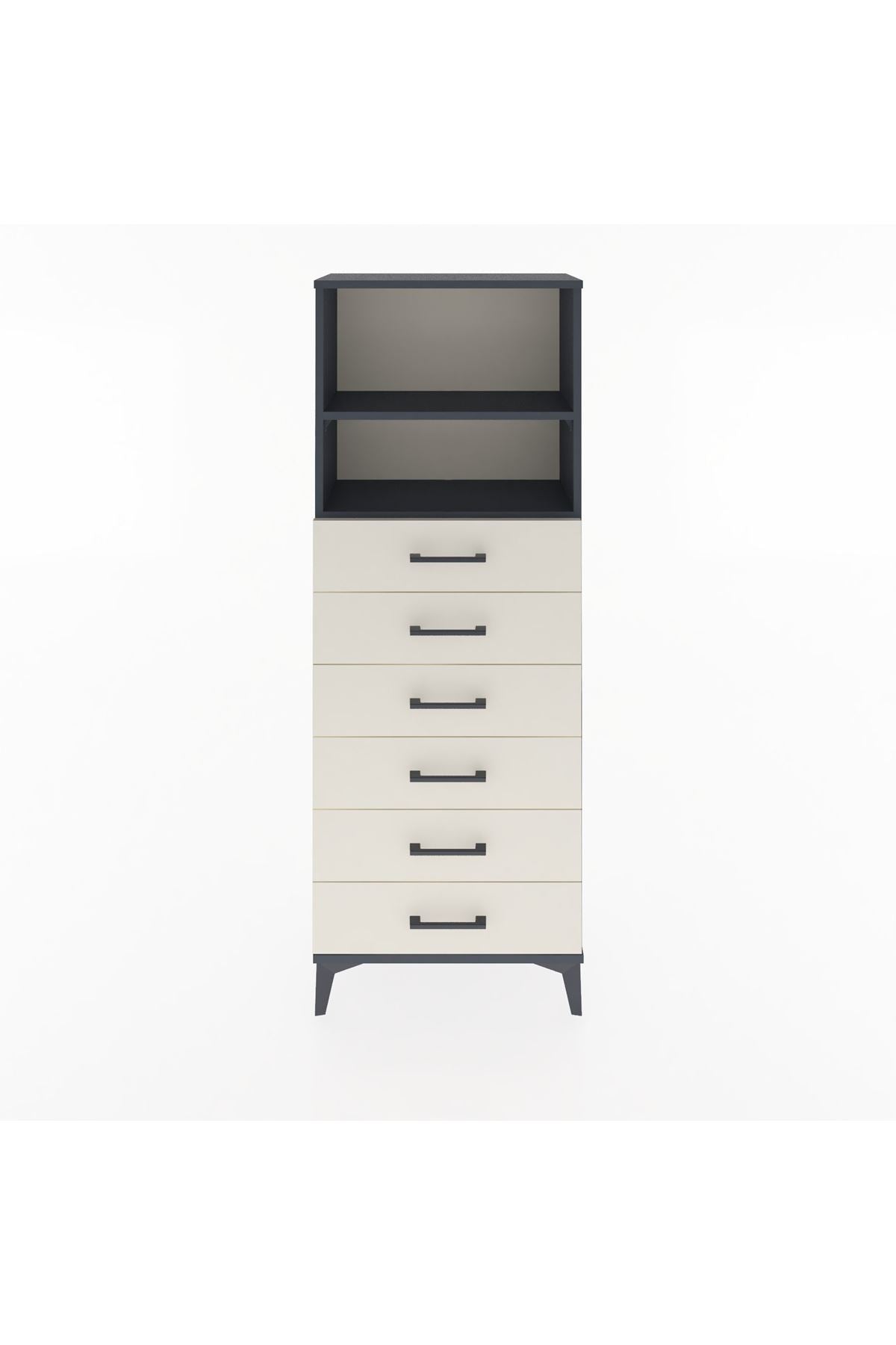 Arges Dolap 2 Raflı 6 Çekmeceli 60x30x163 - S20M084V4A