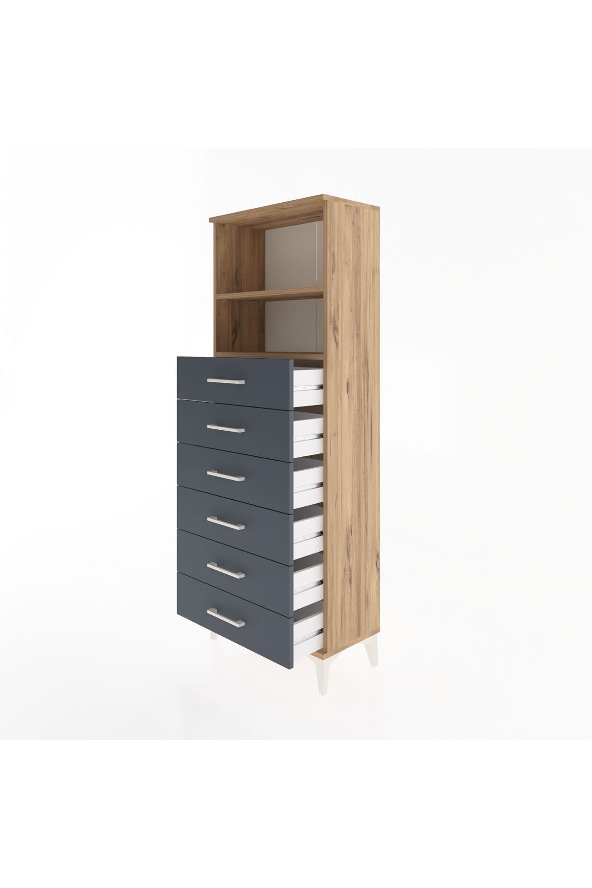 Arges Dolap 2 Raflı 6 Çekmeceli 60x30x163 - S20M084V8A