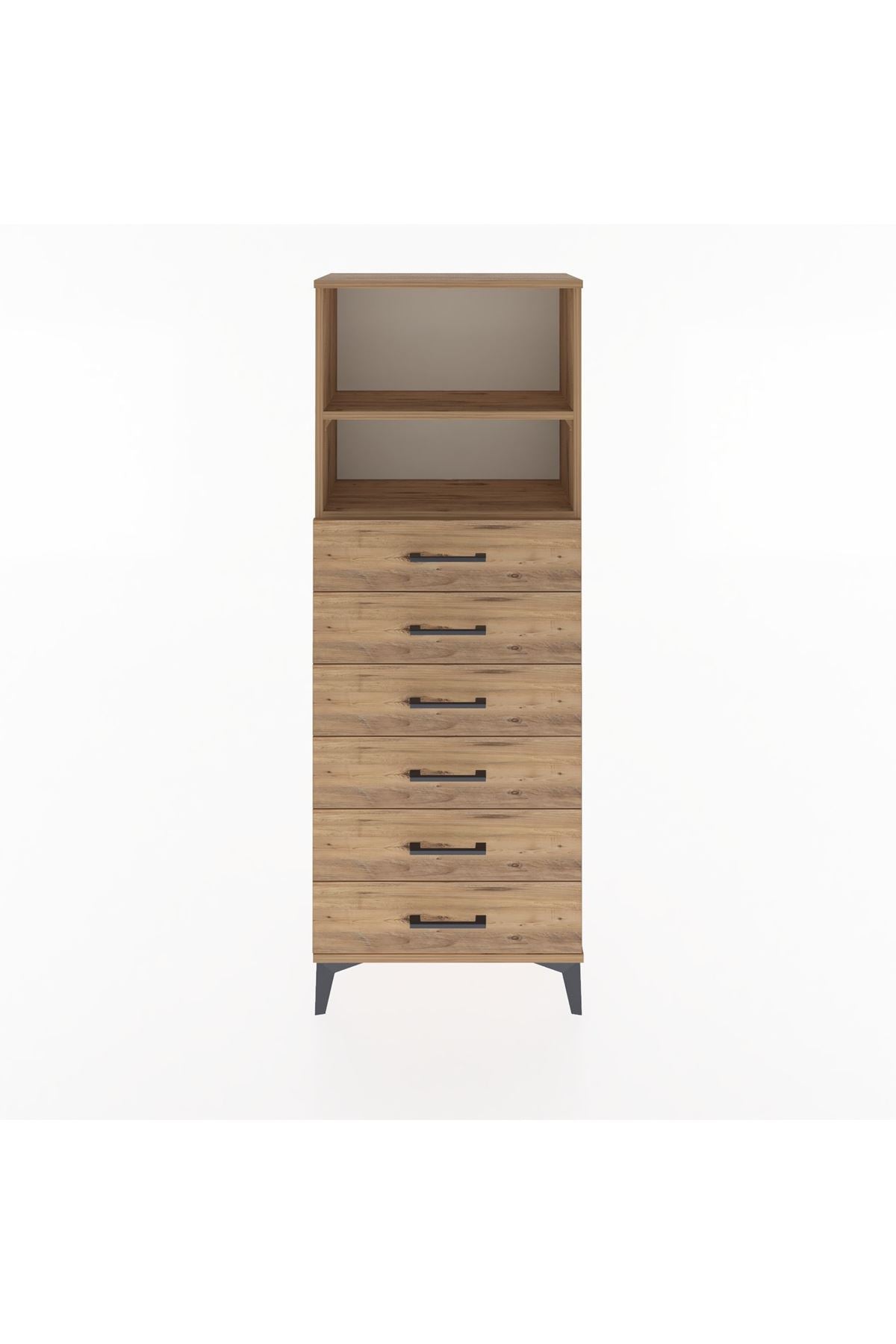 Arges Dolap 2 Raflı 6 Çekmeceli 60x30x163 - S20M084V9A
