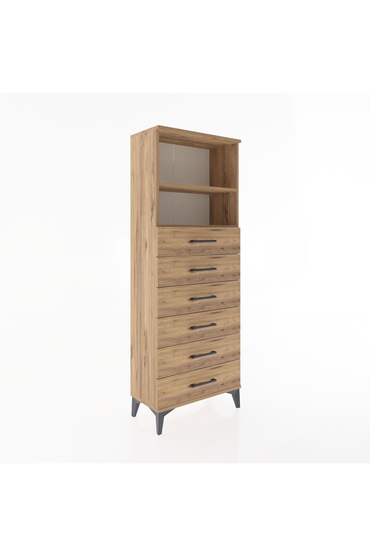 Arges Dolap 2 Raflı 6 Çekmeceli 60x30x163 - S20M084V9A