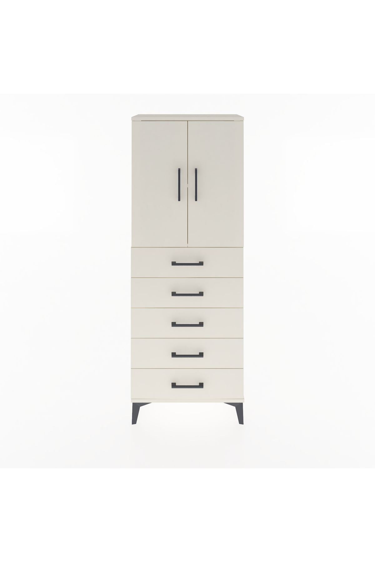 Arges Dolap 2 Raflı 5 Çekmeceli 2 Kapaklı 60x30x163 - S20M085V1A