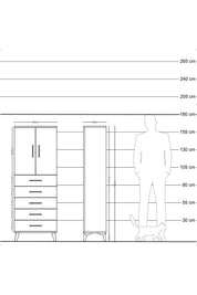 Arges Dolap 2 Raflı 5 Çekmeceli 2 Kapaklı 60x30x163 - S20M085V2A