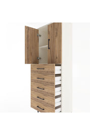 Arges Dolap 2 Raflı 5 Çekmeceli 2 Kapaklı 60x30x163 - S20M085V3A