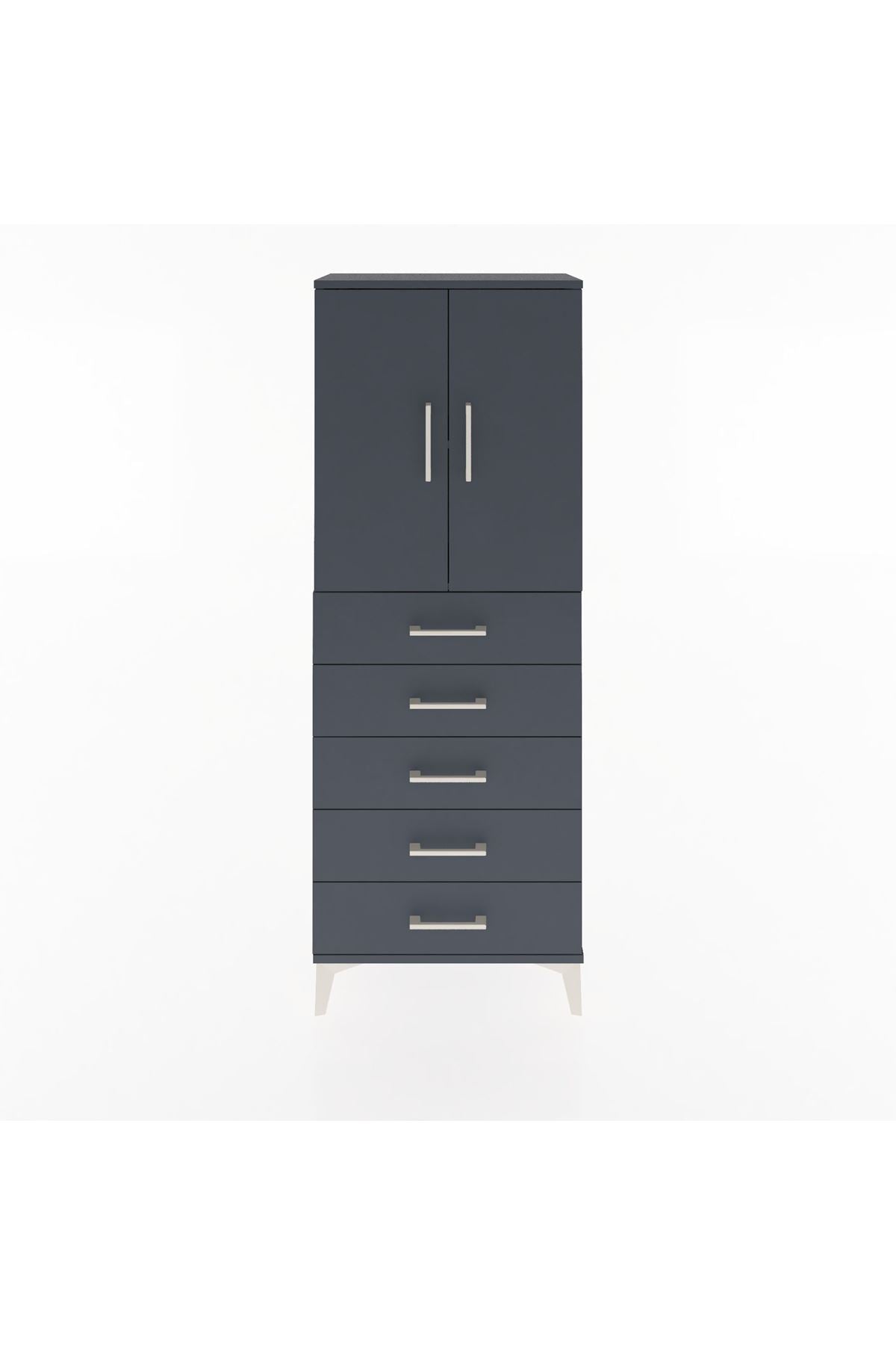 Arges Dolap 2 Raflı 5 Çekmeceli 2 Kapaklı 60x30x163 - S20M085V5A