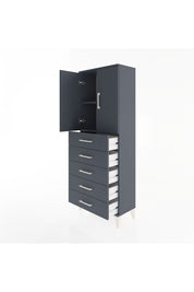 Arges Dolap 2 Raflı 5 Çekmeceli 2 Kapaklı 60x30x163 - S20M085V5A