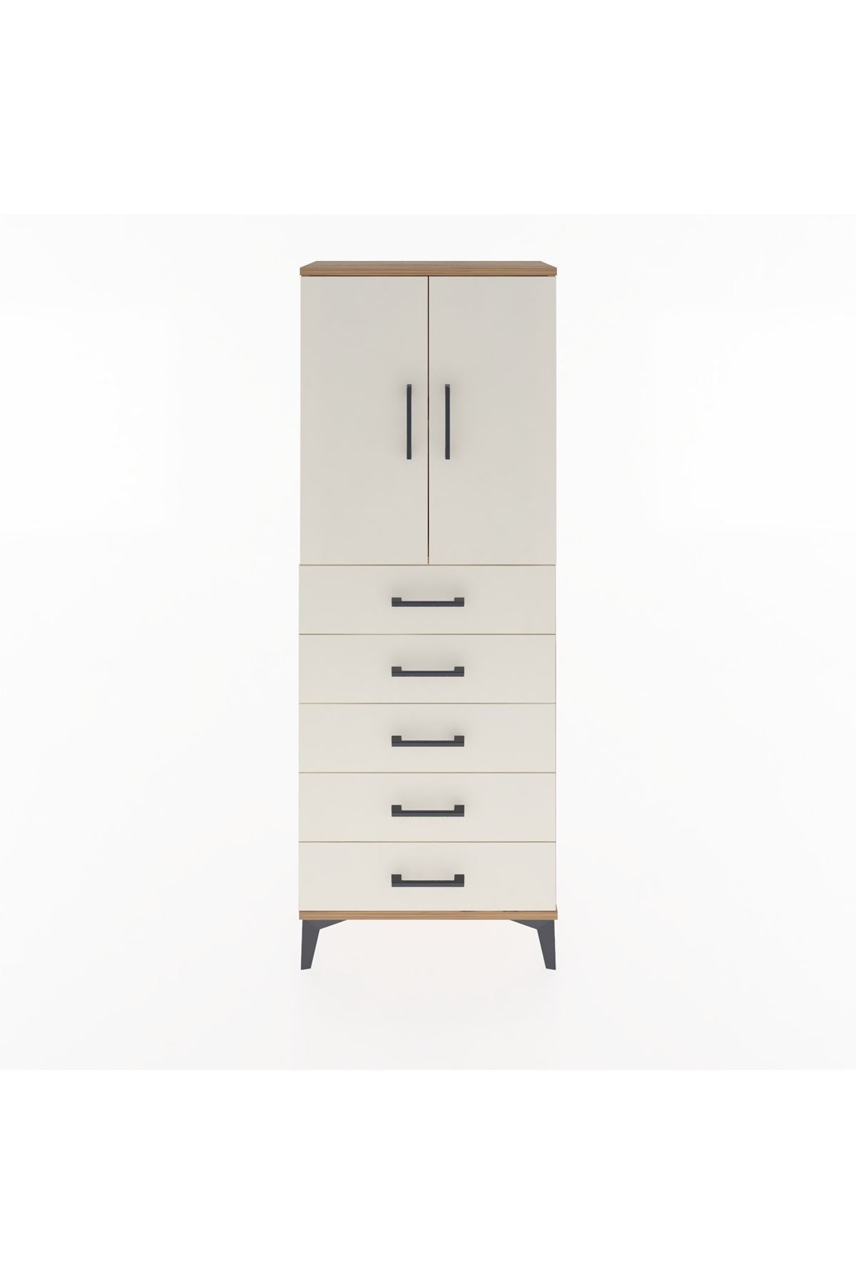Arges Dolap 2 Raflı 5 Çekmeceli 2 Kapaklı 60x30x163 - S20M085V7A