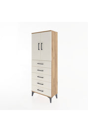 Arges Dolap 2 Raflı 5 Çekmeceli 2 Kapaklı 60x30x163 - S20M085V7A