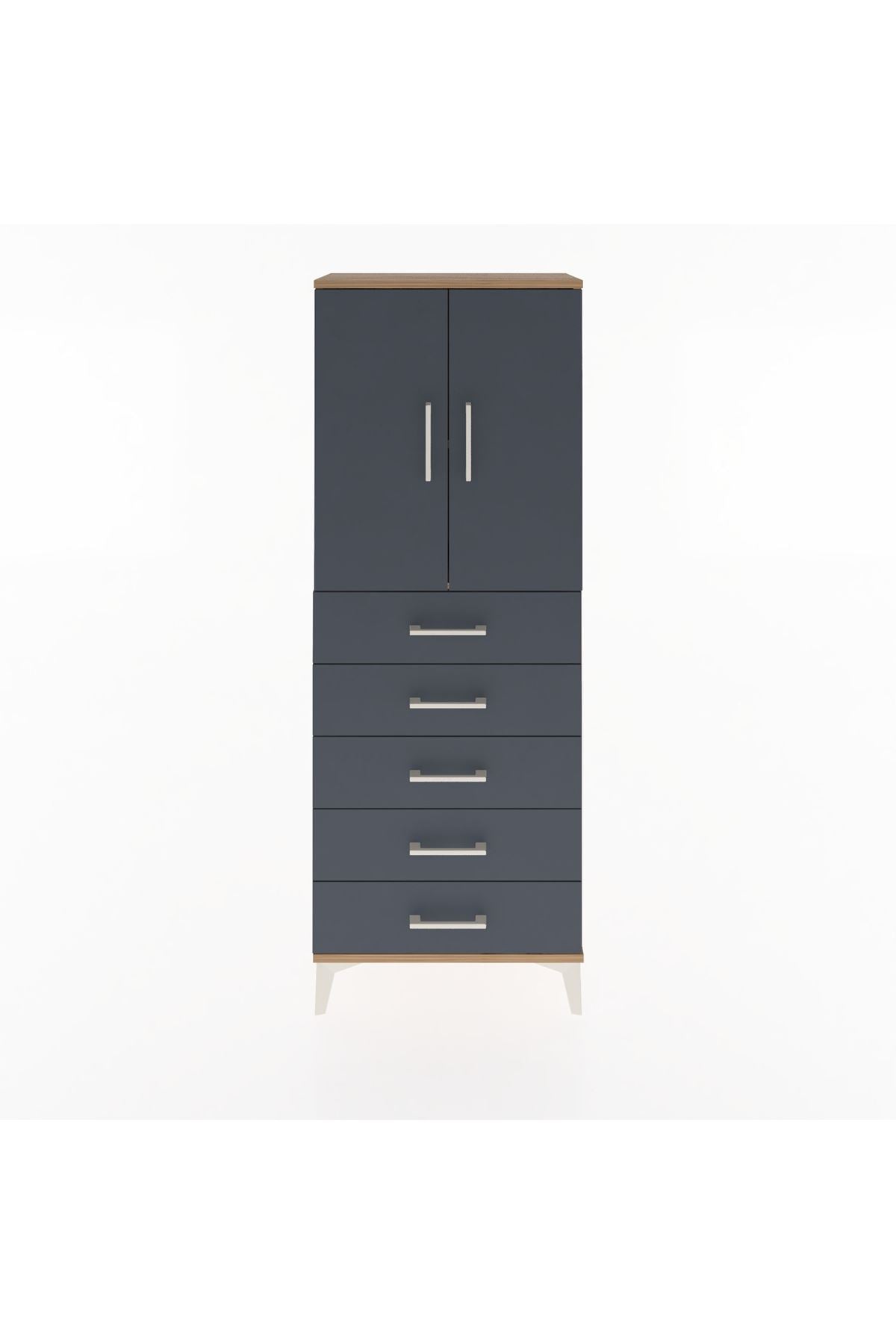 Arges Dolap 2 Raflı 5 Çekmeceli 2 Kapaklı 60x30x163 - S20M085V8A