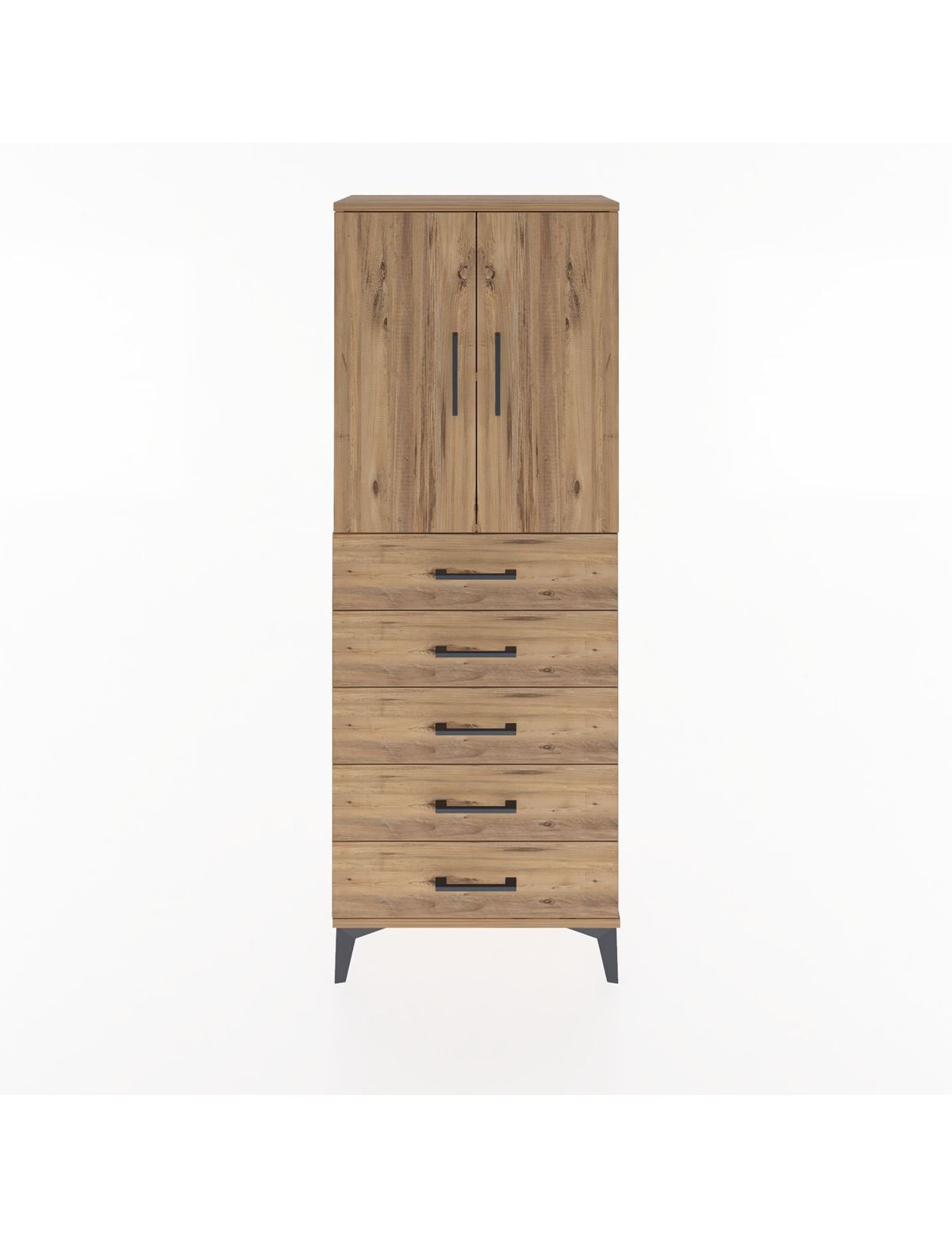 Arges Dolap 2 Raflı 5 Çekmeceli 2 Kapaklı 60x30x163 - S20M085V9A