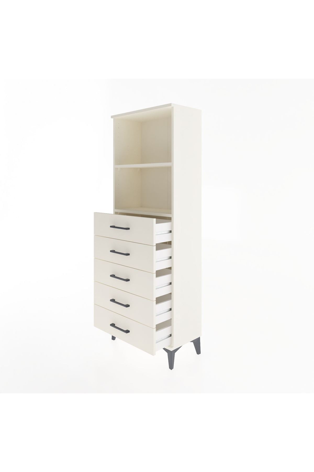 Arges Dolap 2 Raflı 5 Çekmeceli 60x30x163 - S20M086V1A