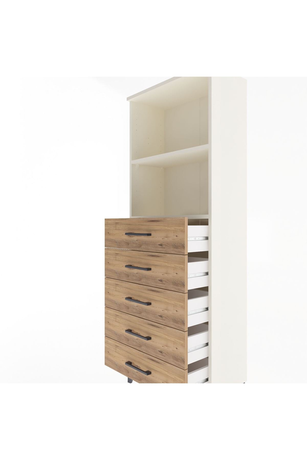 Arges Dolap 2 Raflı 5 Çekmeceli 60x30x163 - S20M086V3A