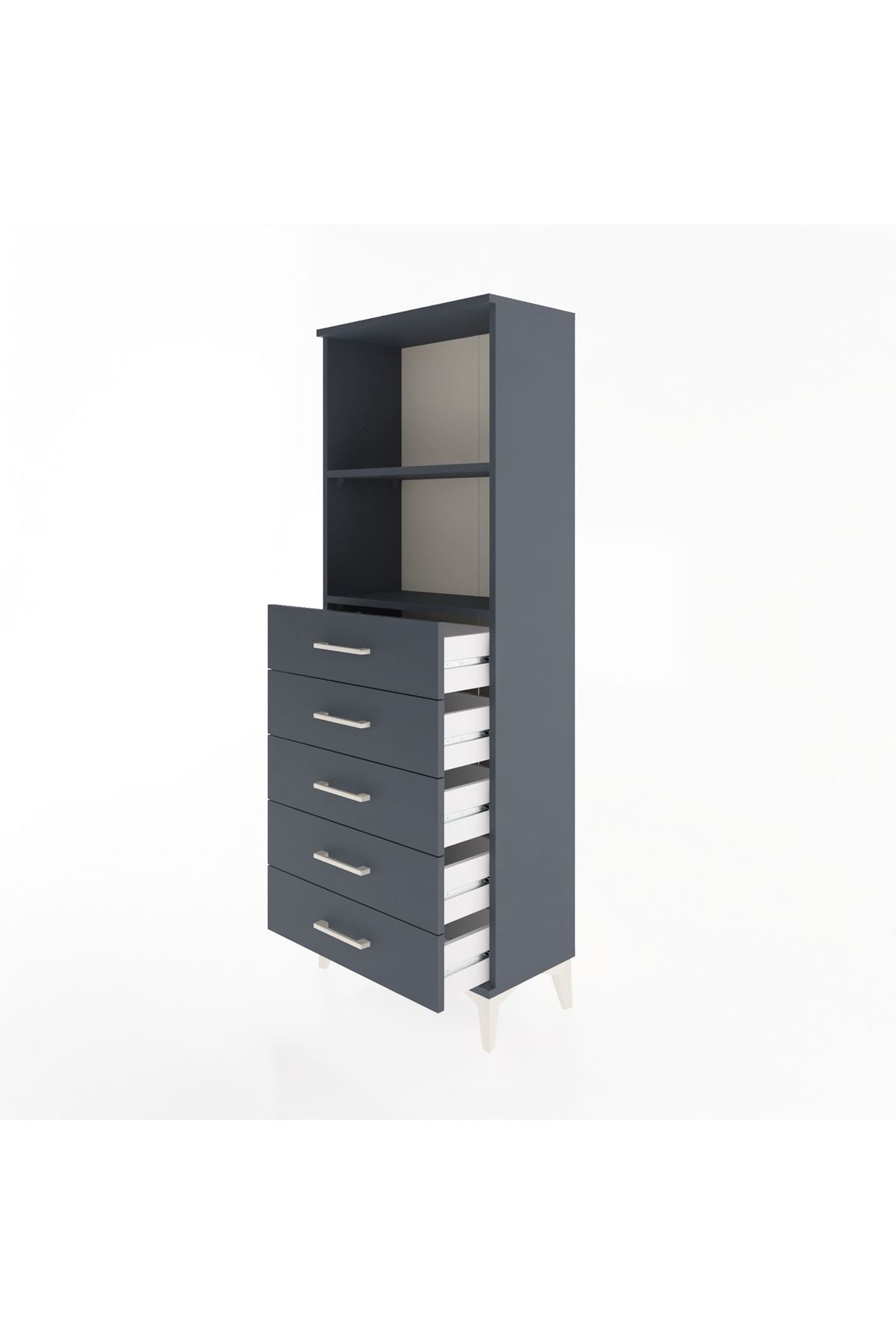 Arges Dolap 2 Raflı 5 Çekmeceli 60x30x163 - S20M086V5A