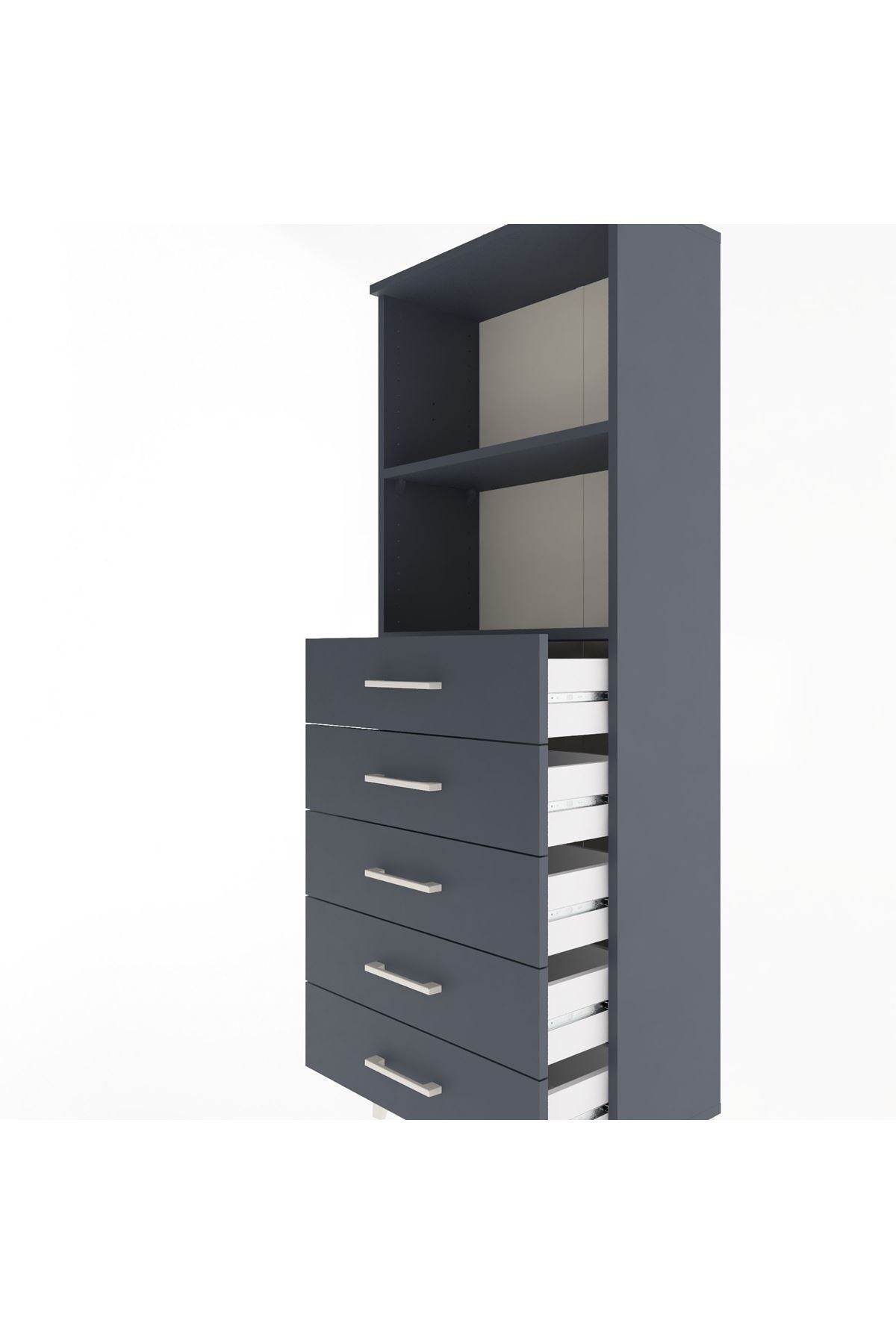 Arges Dolap 2 Raflı 5 Çekmeceli 60x30x163 - S20M086V5A
