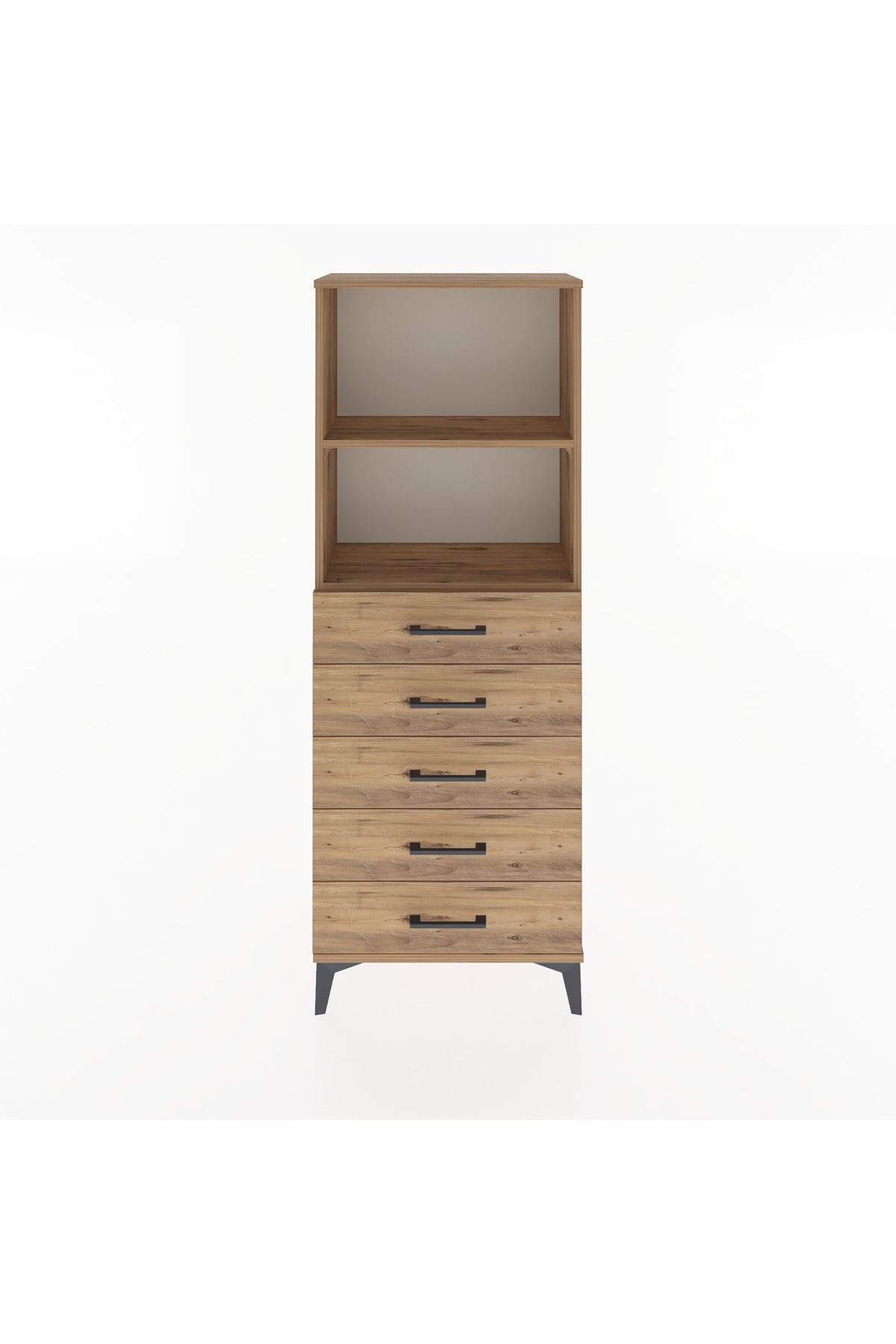 Arges Dolap 2 Raflı 5 Çekmeceli 60x30x163 - S20M086V9A