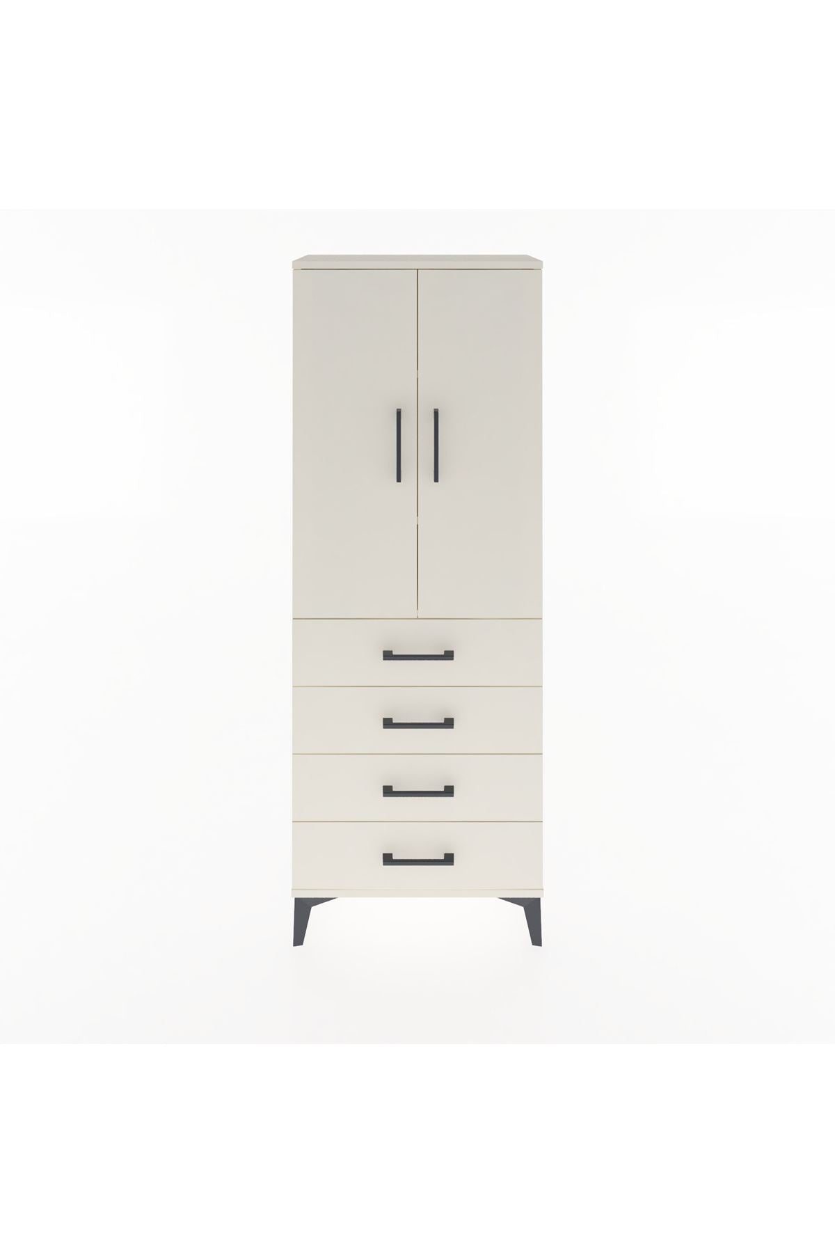 Arges Dolap 3 Raflı 4 Çekmeceli 2 Kapaklı 60x30x163 - S20M087V1A