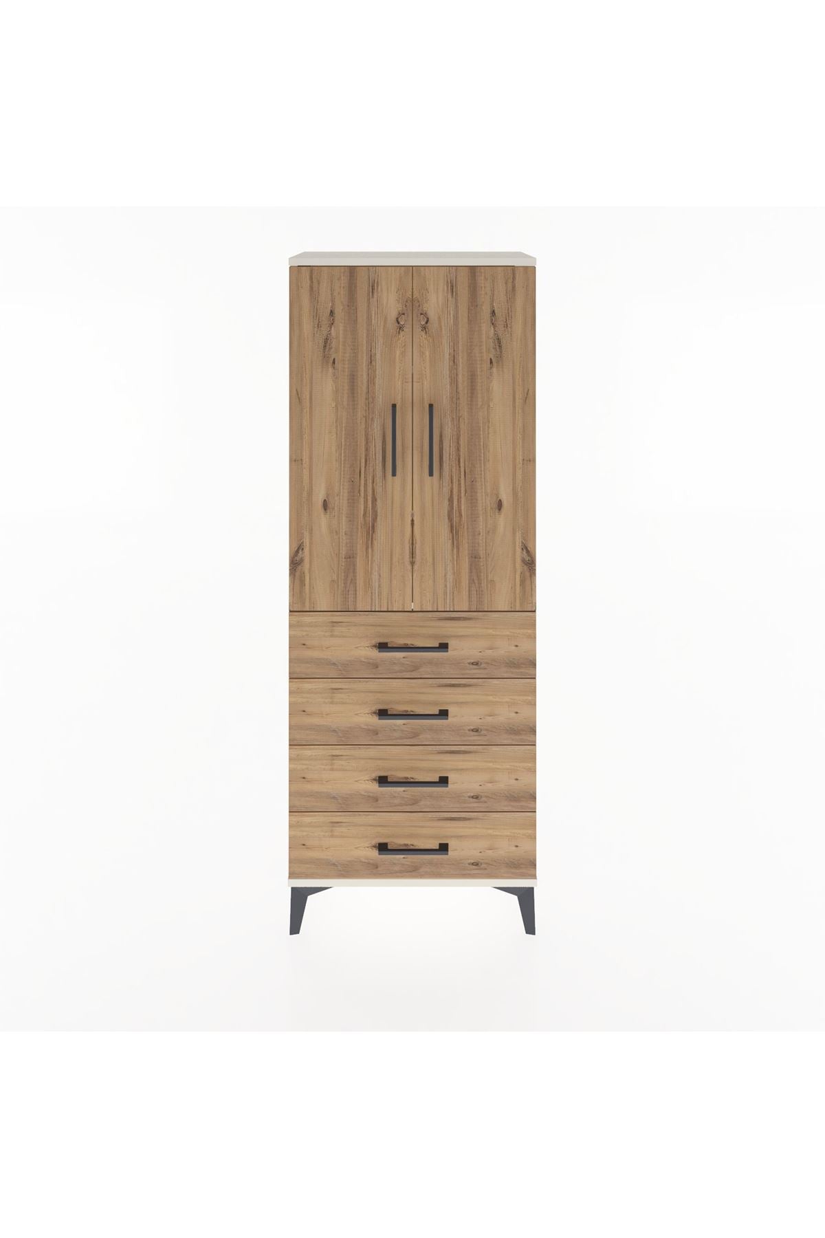 Arges Dolap 3 Raflı 4 Çekmeceli 2 Kapaklı 60x30x163 - S20M087V3A