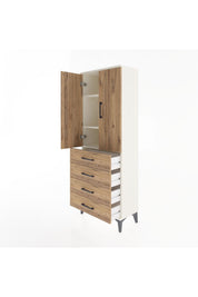 Arges Dolap 3 Raflı 4 Çekmeceli 2 Kapaklı 60x30x163 - S20M087V3A