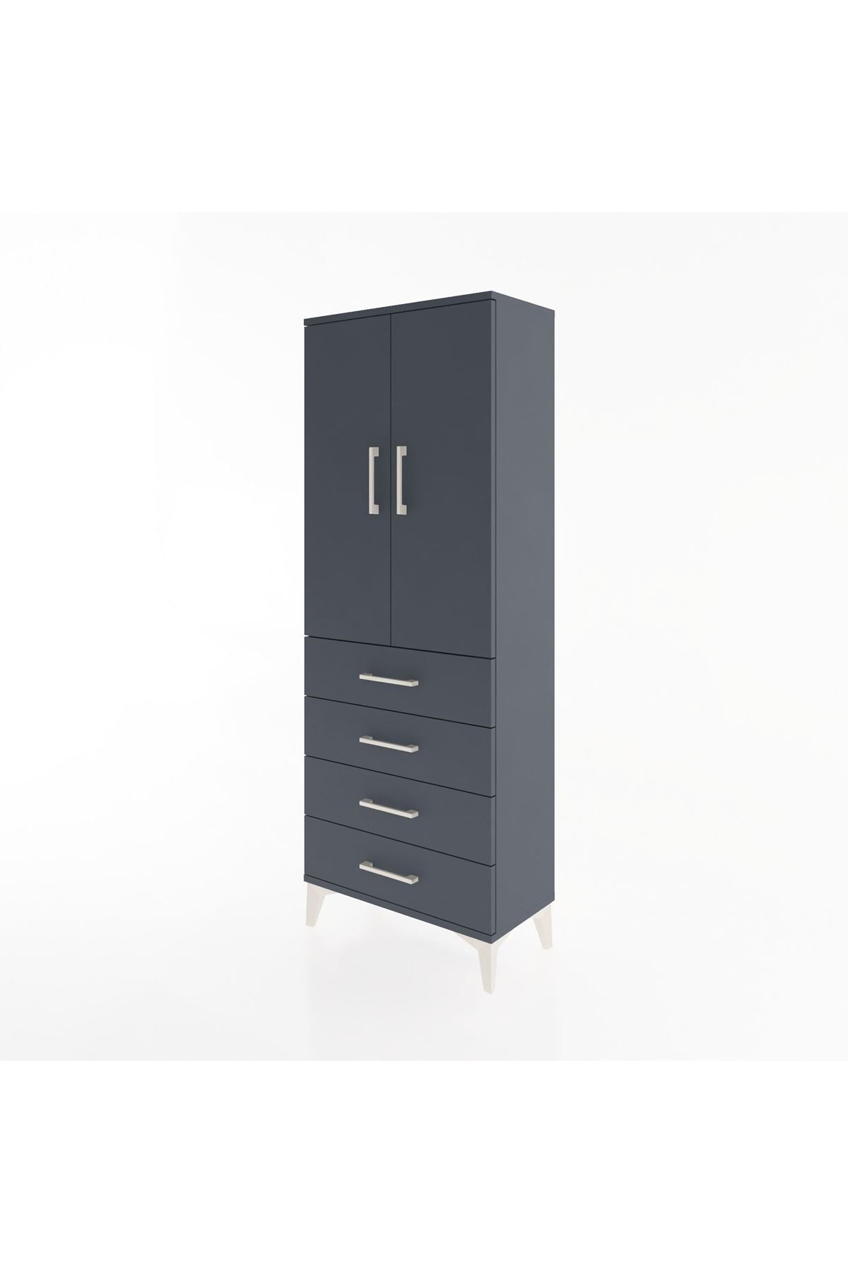 Arges Dolap 3 Raflı 4 Çekmeceli 2 Kapaklı 60x30x163 - S20M087V5A
