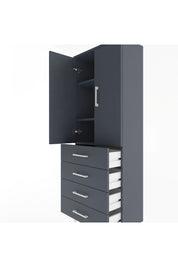 Arges Dolap 3 Raflı 4 Çekmeceli 2 Kapaklı 60x30x163 - S20M087V5A