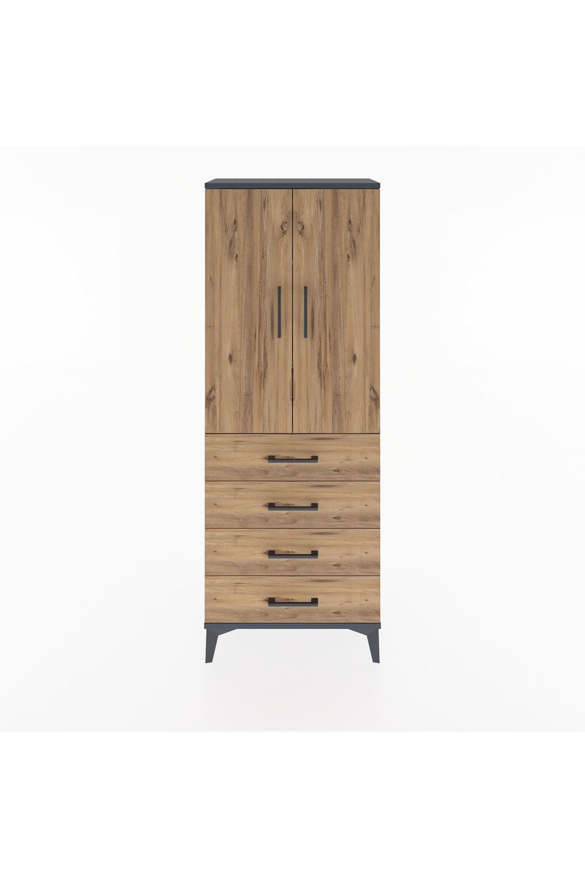 Arges Dolap 3 Raflı 4 Çekmeceli 2 Kapaklı 60x30x163 - S20M087V6A