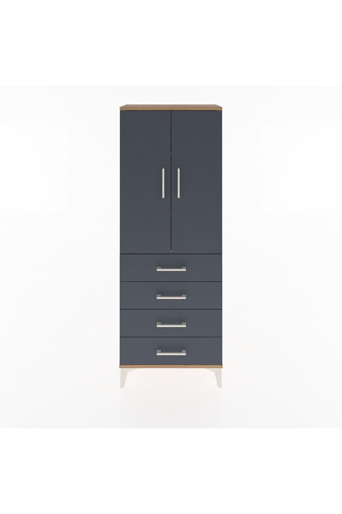 Arges Dolap 3 Raflı 4 Çekmeceli 2 Kapaklı 60x30x163 - S20M087V8A