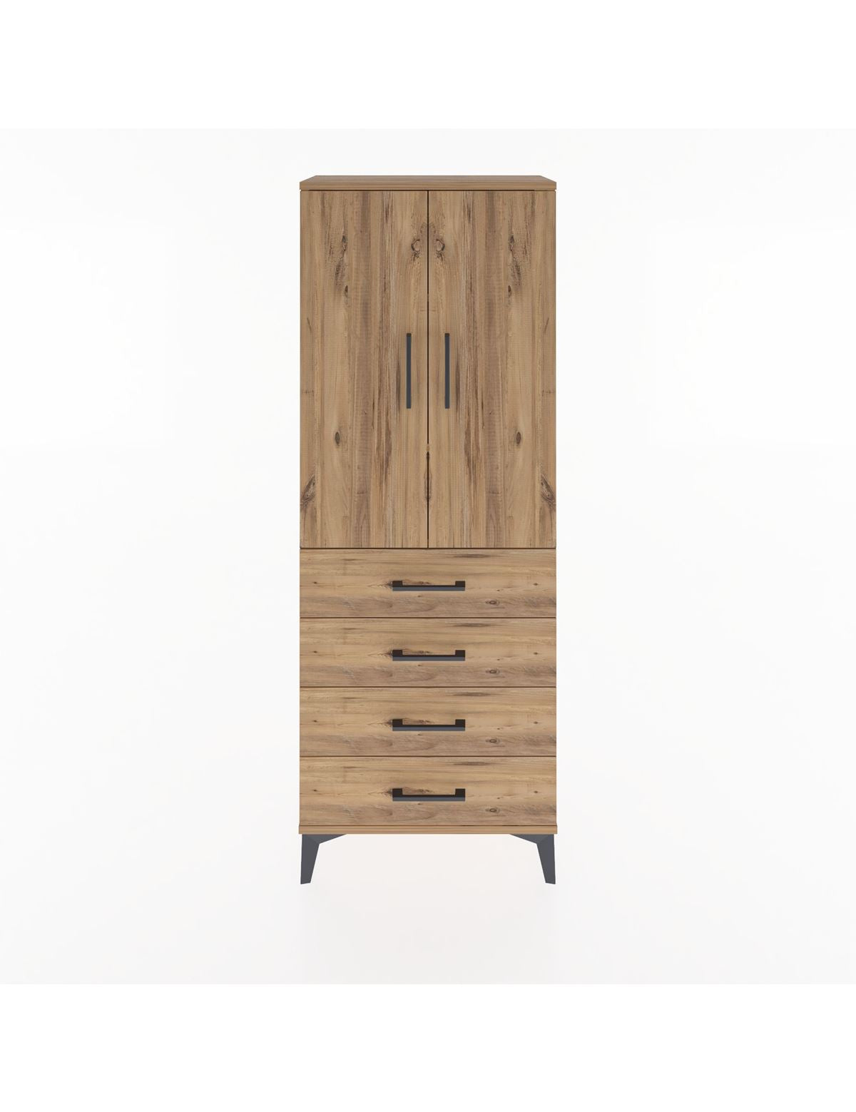 Arges Dolap 3 Raflı 4 Çekmeceli 2 Kapaklı 60x30x163 - S20M087V9A
