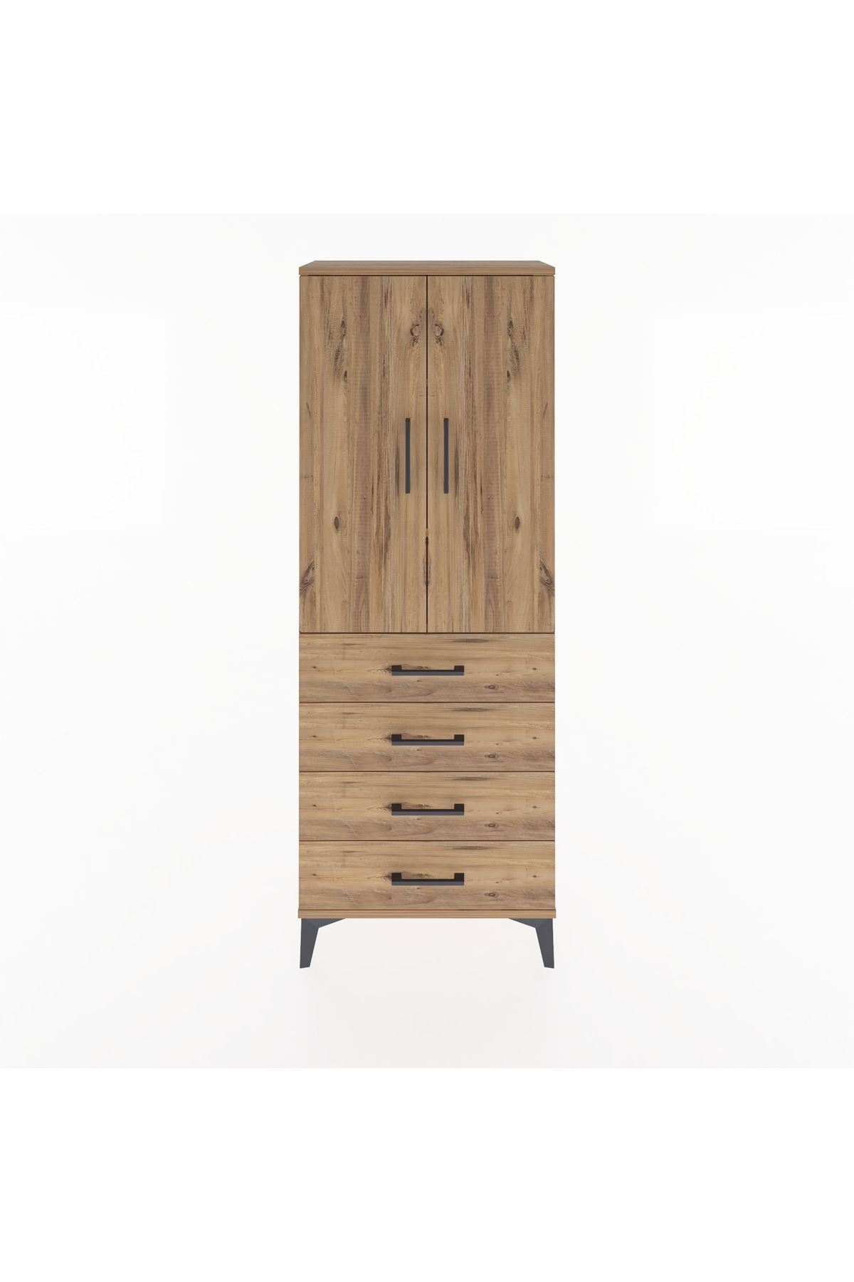 Arges Dolap 3 Raflı 4 Çekmeceli 2 Kapaklı 60x30x163 - S20M087V9A