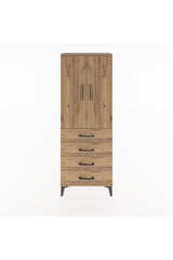 Arges Dolap 3 Raflı 4 Çekmeceli 2 Kapaklı 60x30x163