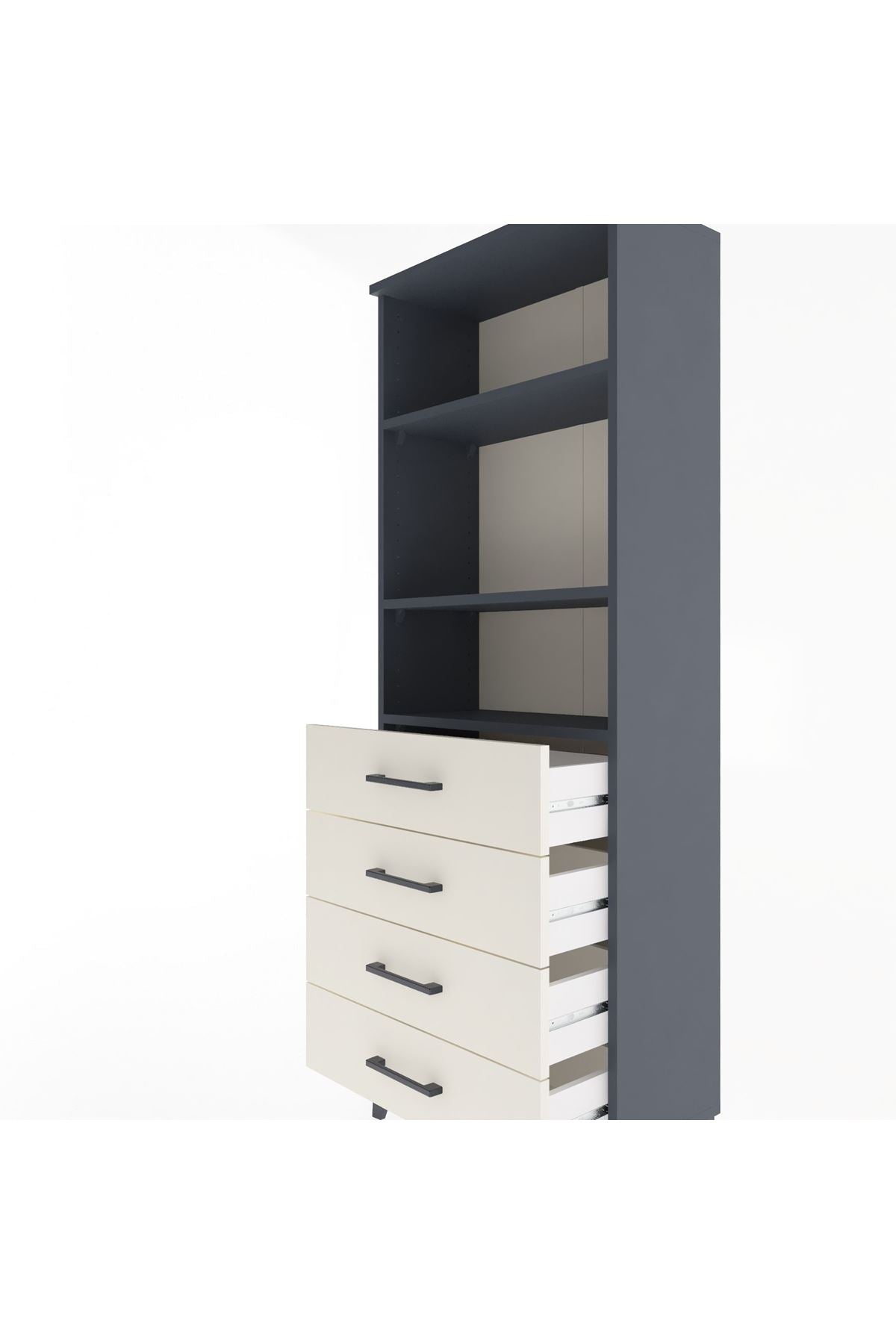 Arges Dolap 2 Raflı 4 Çekmeceli 60x30x163 - S20M088V4A