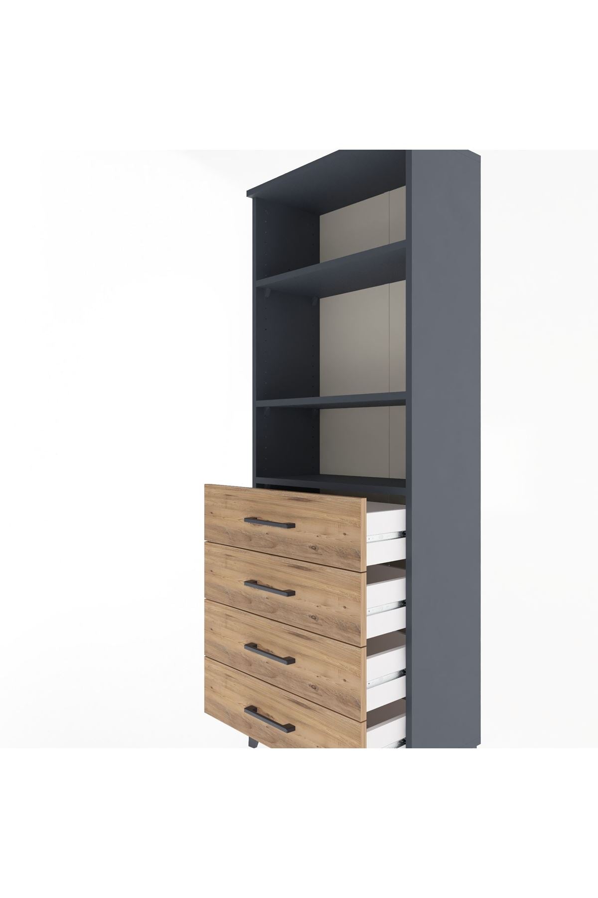 Arges Dolap 2 Raflı 4 Çekmeceli 60x30x163 - S20M088V6A