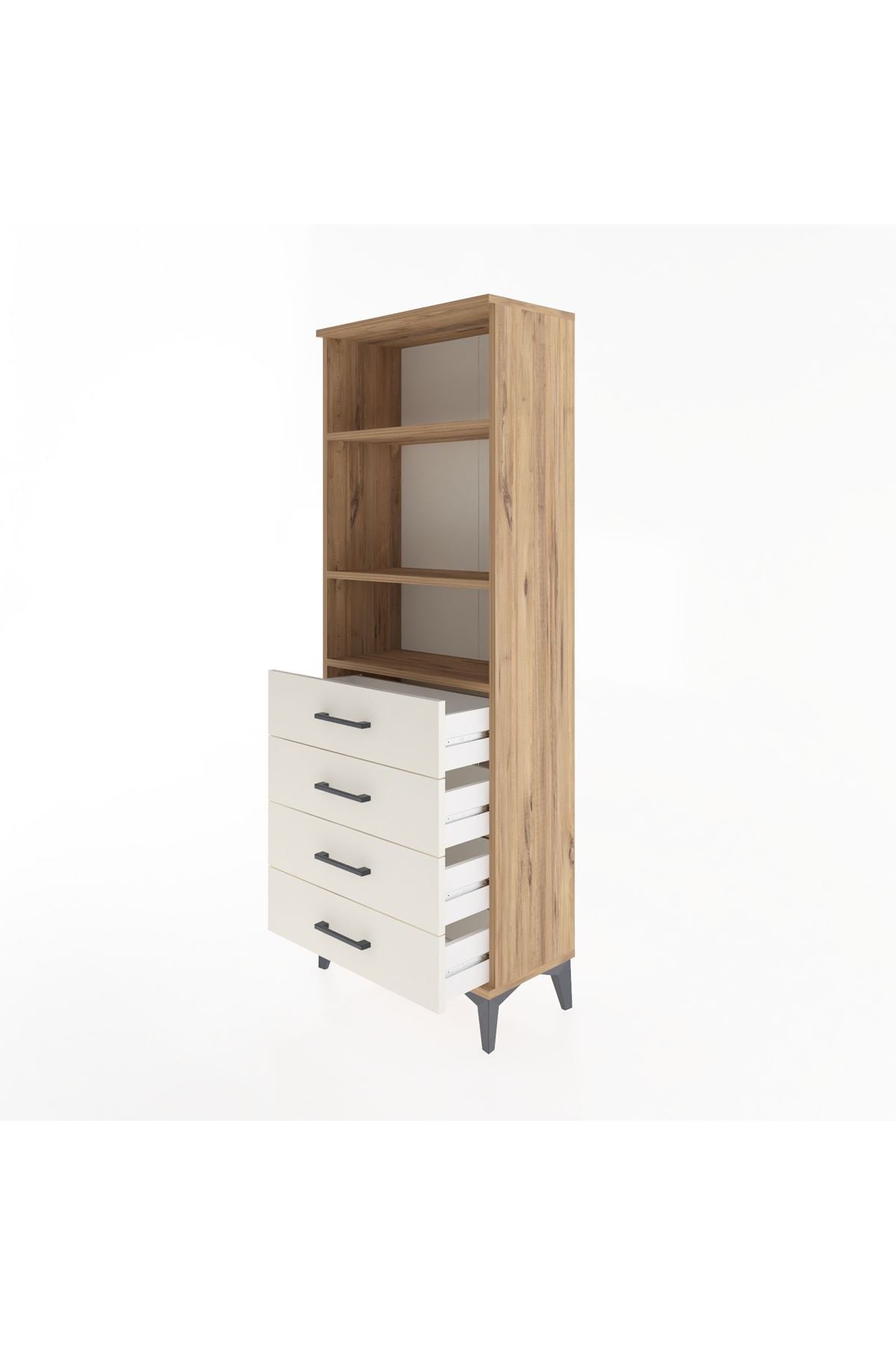 Arges Dolap 2 Raflı 4 Çekmeceli 60x30x163 - S20M088V7A