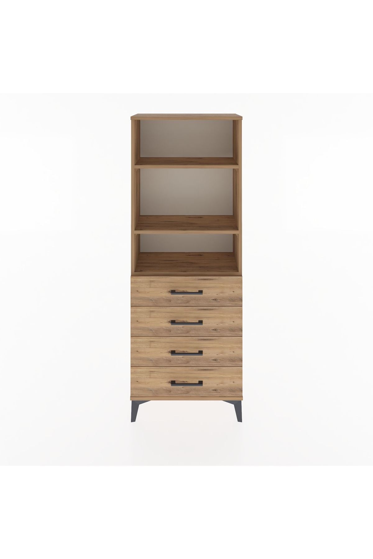 Arges Dolap 2 Raflı 4 Çekmeceli 60x30x163 - S20M088V9A